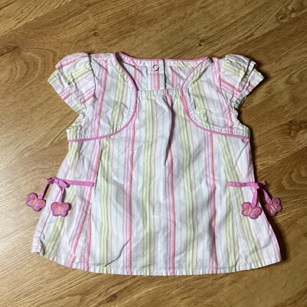 Gymboree Pink and Green Striped Kids Top